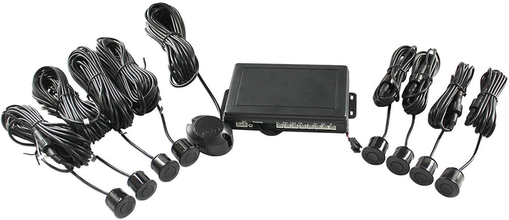 Boyo VTSR220 Rear 4 and Front 4 Parking Sensors with Waterproof Connector, Black