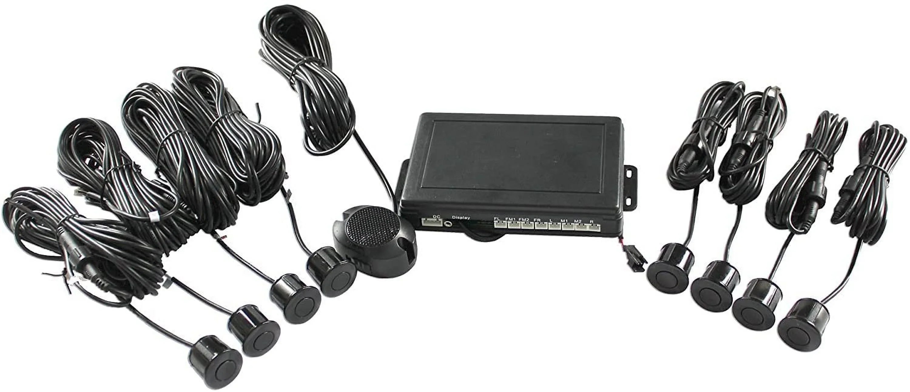 Boyo VTSR220 Rear 4 and Front 4 Parking Sensors with Waterproof Connector, Black