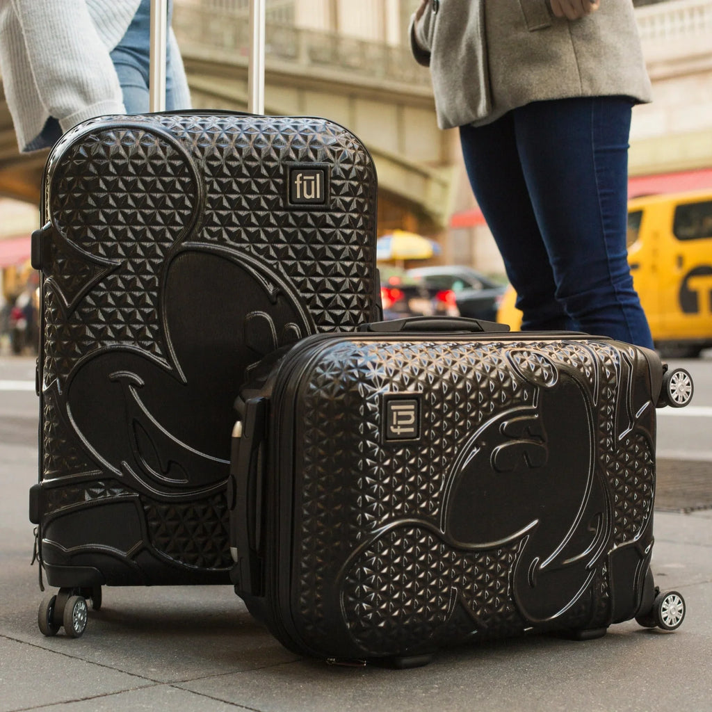 Ful Disney Textured Mickey Mouse 25in Hardsided Rolling Luggage - 25" Black