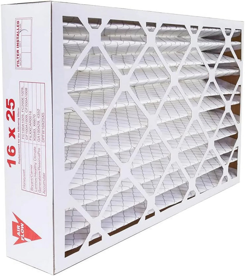 16X25x5  8   Furnace Air Filter Replacement For X0583 X6670 X6672, Dust 2-Pack, Made In The