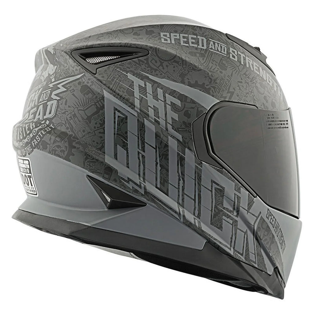 Speed&Strength SS1310  Quick And  Dead Full Face Helmet-Blk/Grey, All Sizes