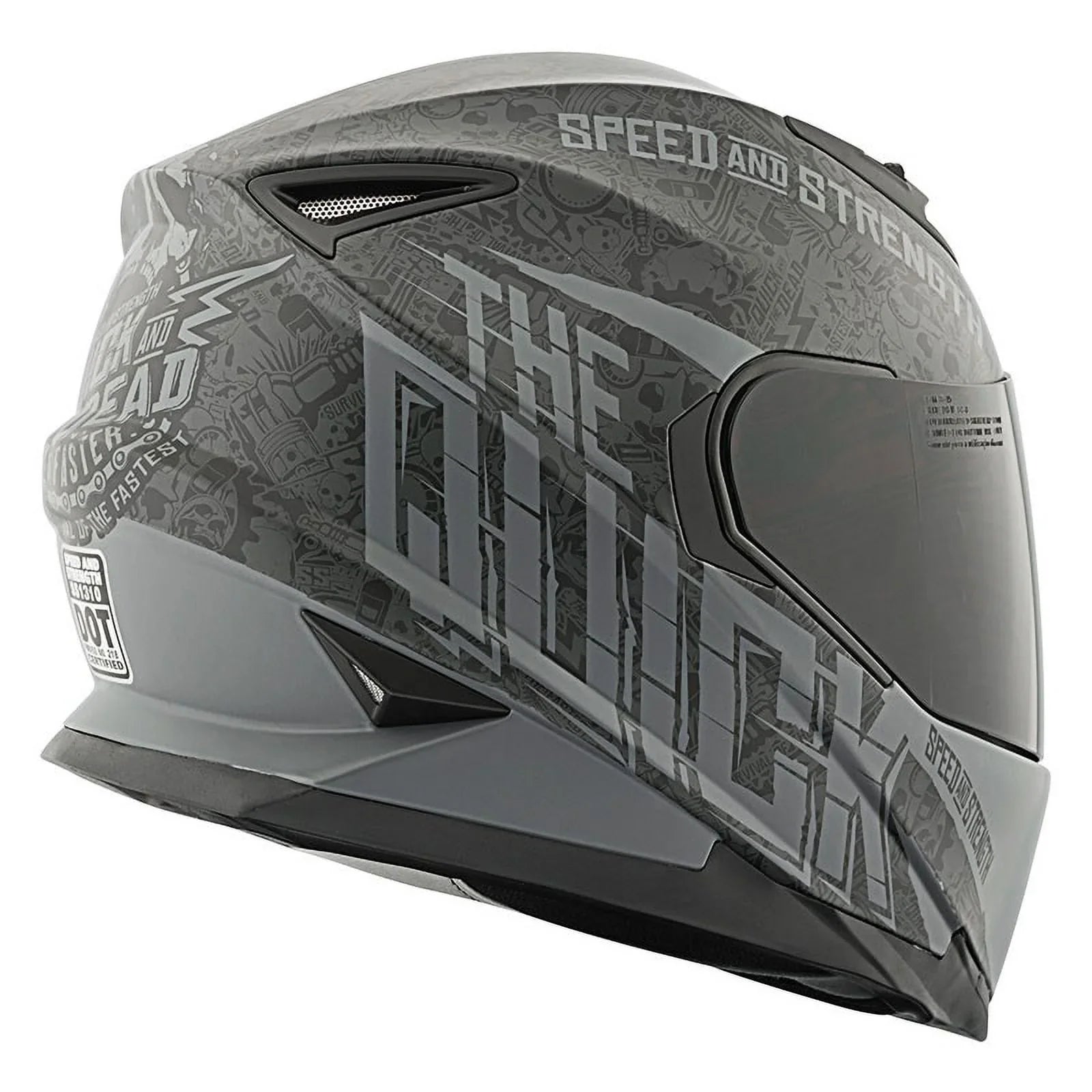 Speed&Strength SS1310  Quick And  Dead Full Face Helmet-Blk/Grey, All Sizes