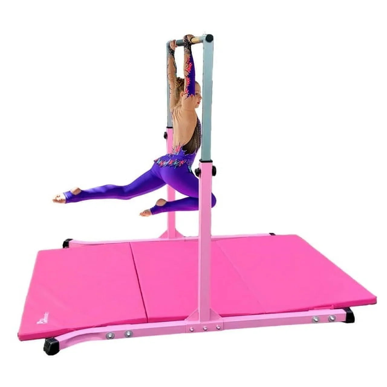 5 Star- Pink Gymnastics Kip Bar: Adjustable 3-5 , Junior Training, Heavy Duty, Home Gym Equipment