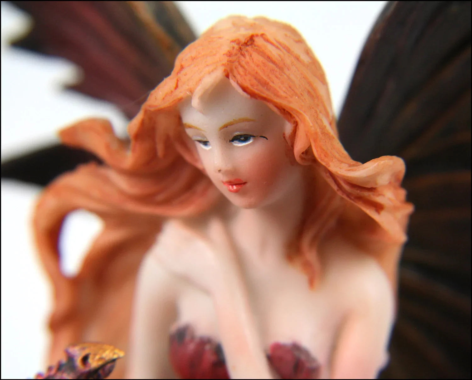 5" Fairy with Red Dragon - cast in quality resin with a feel like ceramic