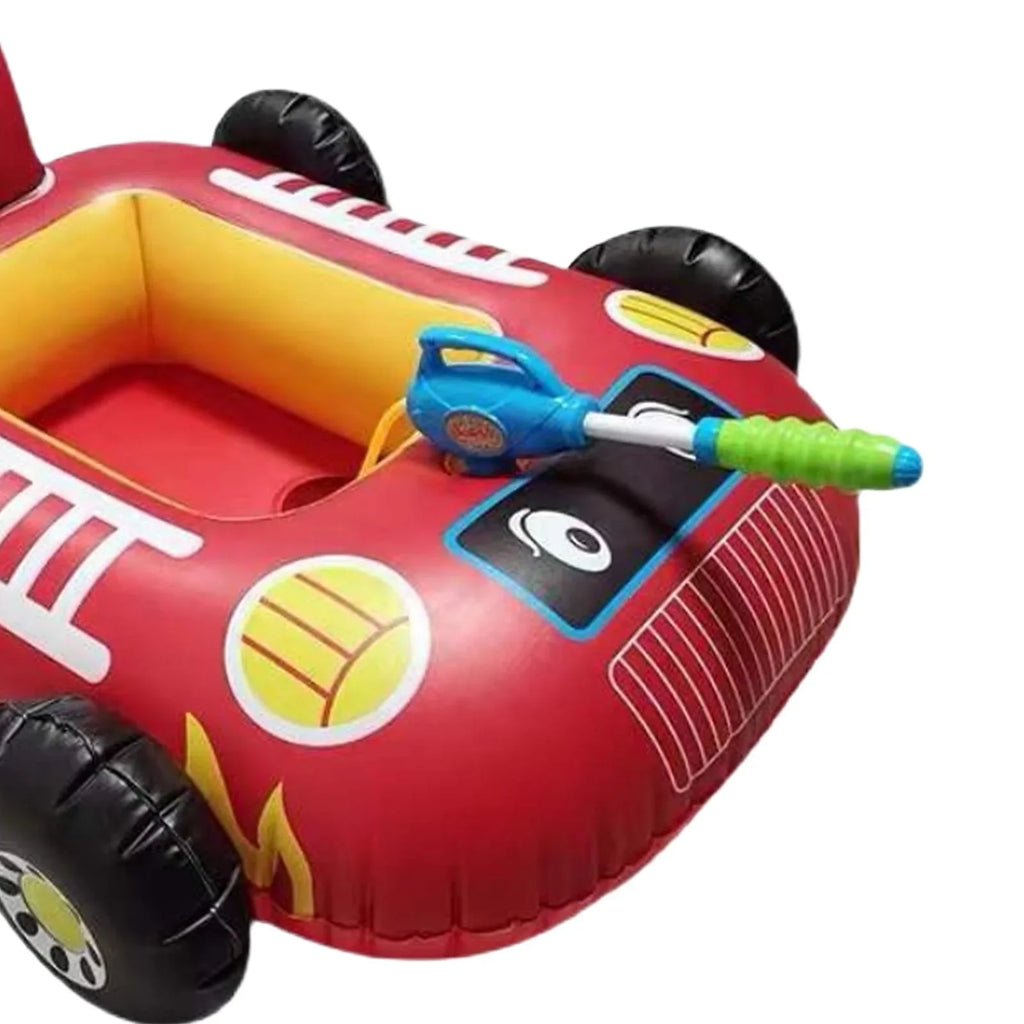 Cartoon Car Design Kids Pool Floats with Water Squirt Pool Floats Raft for Beach Red