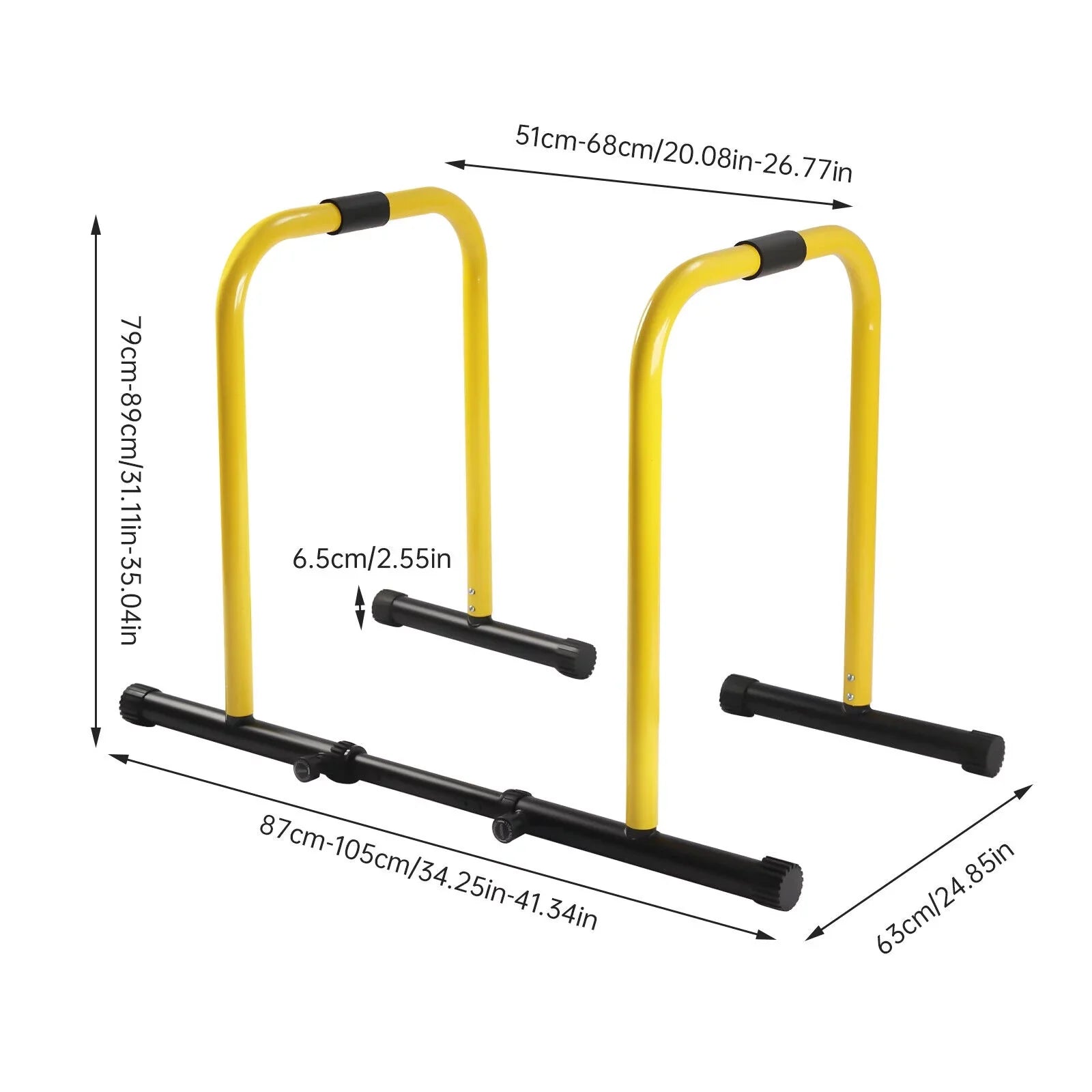 HiKaRiGuMi Portable Dip Bar Exercise Your Arms, Abdominal Muscles, Chest, Shoulders, and Back Through Pull-ups 20.08-26.77 Inches Spacing,High-strength Steel Pipes