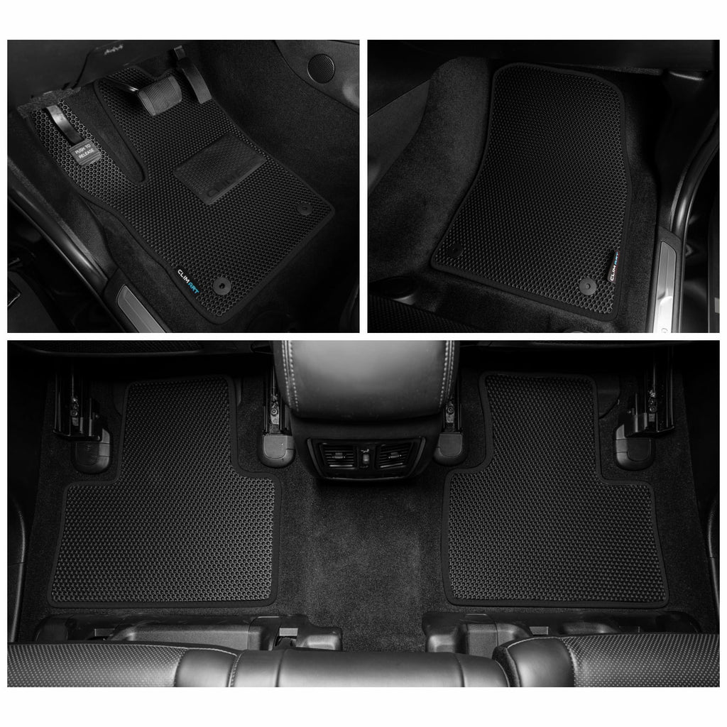 Watertrap Custom Fit Floor Mats Compatible for Jeep Grand Cherokee 2016-2021, 1st & 2nd Row, Car Mats Floor Liner, All-Weather, Car Accessories for Man & Woman, Black/Black - FL011318032