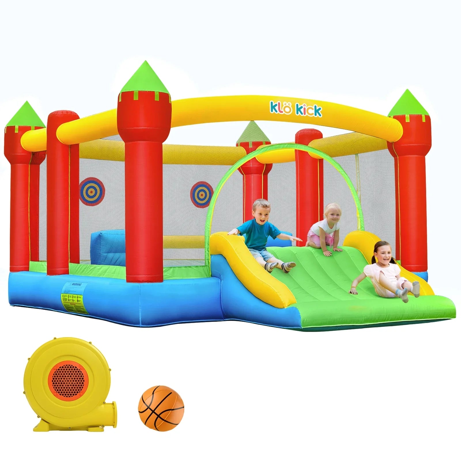 15'x 12' Large Bounce House 840D Oxford Inflatable Bouncers for 6 Kids with Blower & Slide for 3-10 Years, Child, Adult, Infant, Teen, Tween