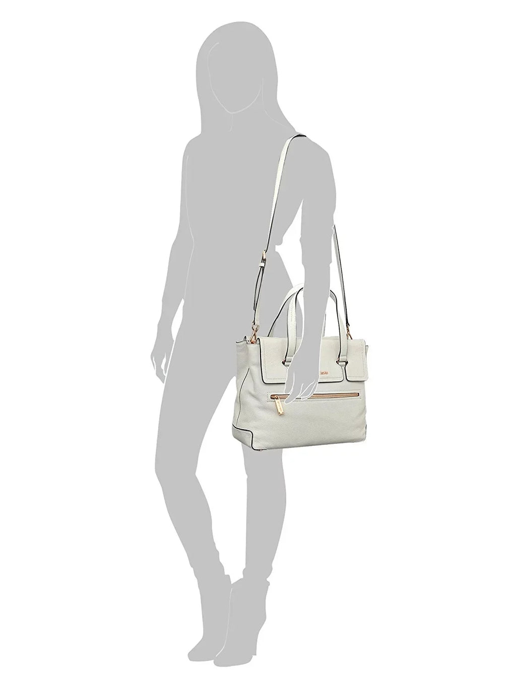 Michael Kors Mackenzie Large Leather Tote in Optic White