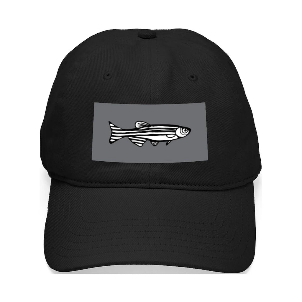 CafePress - Zebrafish Black Cap - Printed Adjustable Cotton Canvas Black Baseball Hat