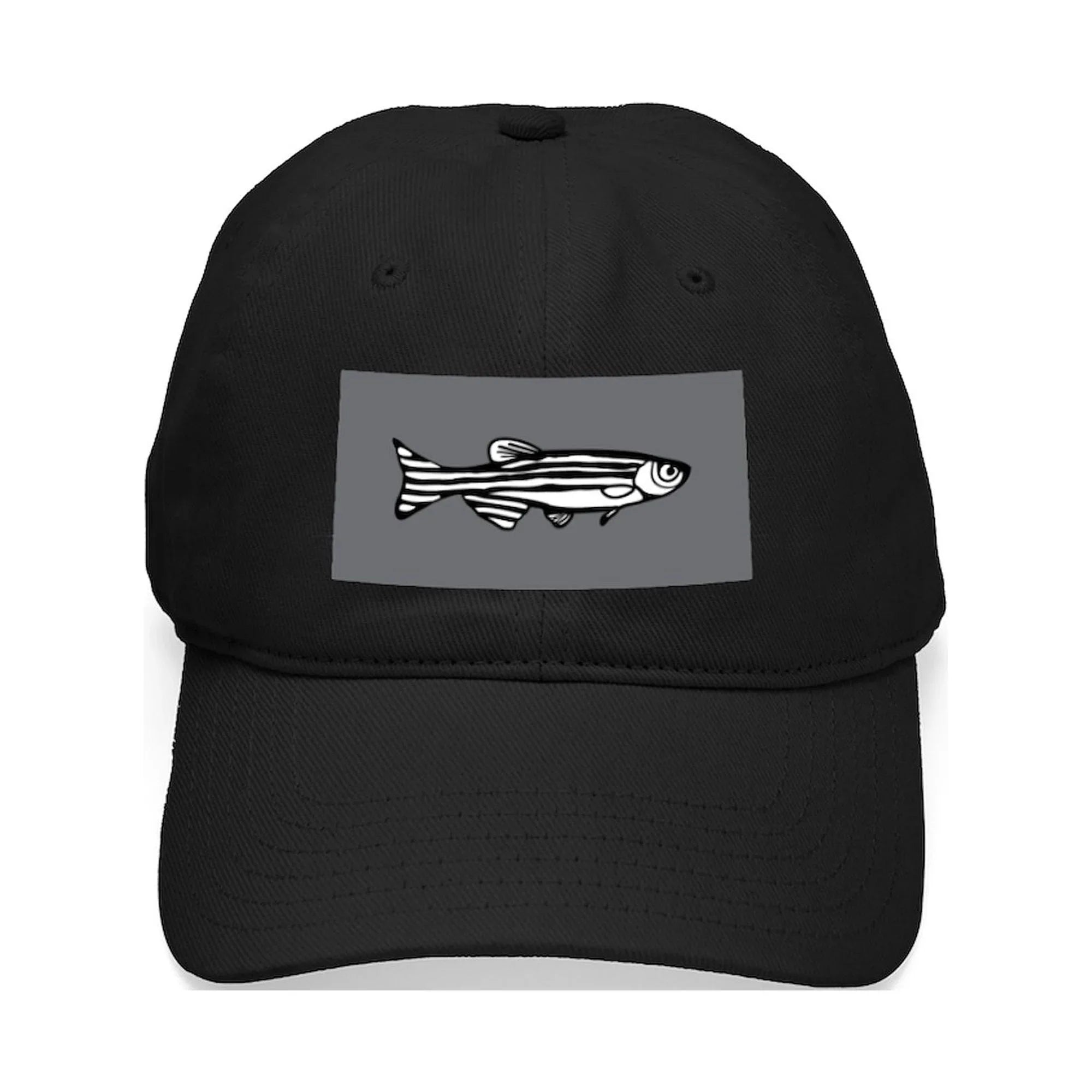 CafePress - Zebrafish Black Cap - Printed Adjustable Cotton Canvas Black Baseball Hat