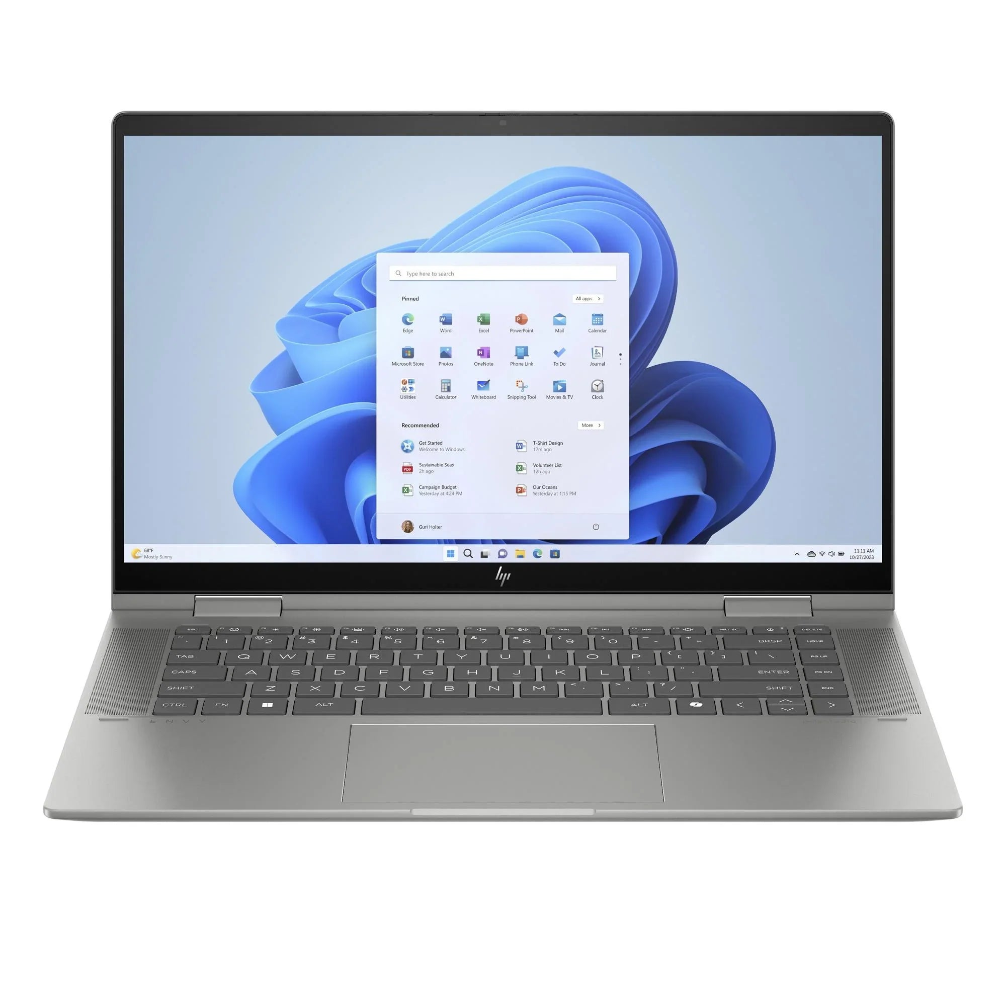 x360 15-FE1057NR 15.6"  Touchscreen Laptop, Intel Core Ultra 7 155U, 16GB LPDDR5, 512GB , Windows 11 Home, Mineral silver, 9R1M2UA#