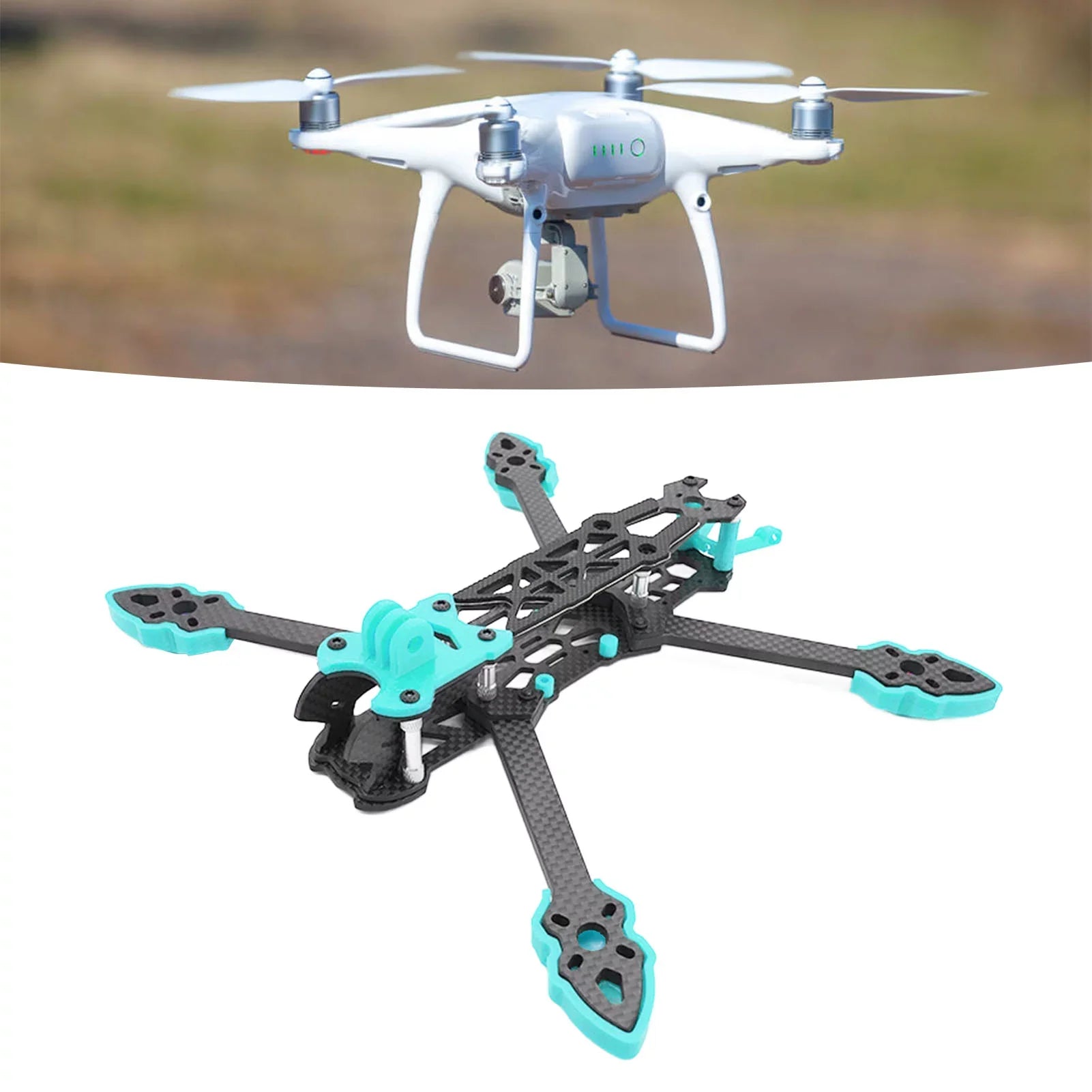 Buumin  Racing Drone Frame Professional 225mm Wheelbase Carbon Fiber Quadcopter Frame for  Drone Accessories Blue