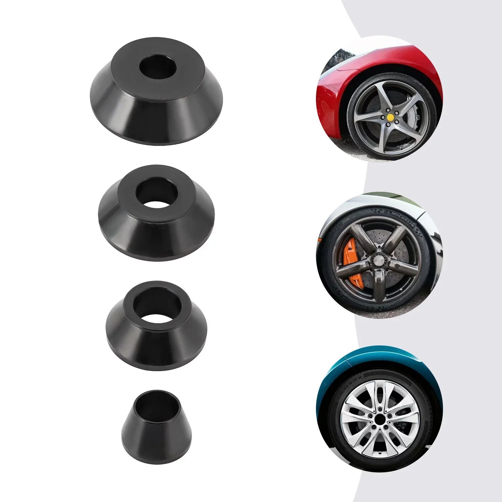 Tire Balancer Cones Set 36mm Wheel Balancer Adapter Cones 45-gauge Steel 4 Sizes