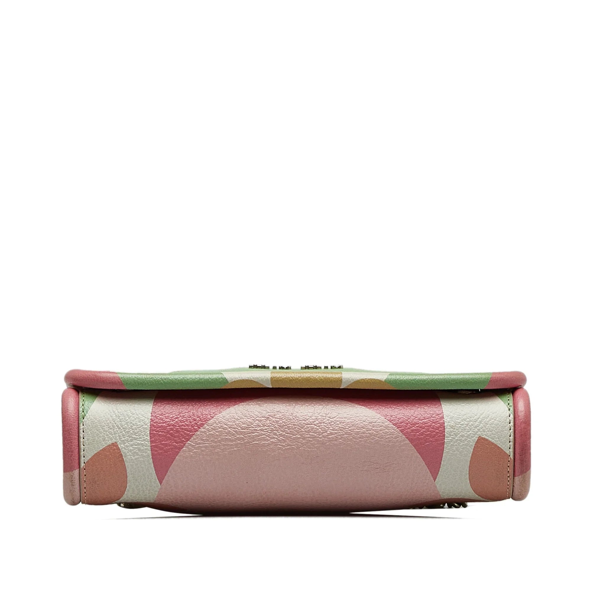 Pre-Owned Authenticated Miu Miu Flower Print Crossbody Calf Leather Pink Crossbody Bag Unisex (Good)