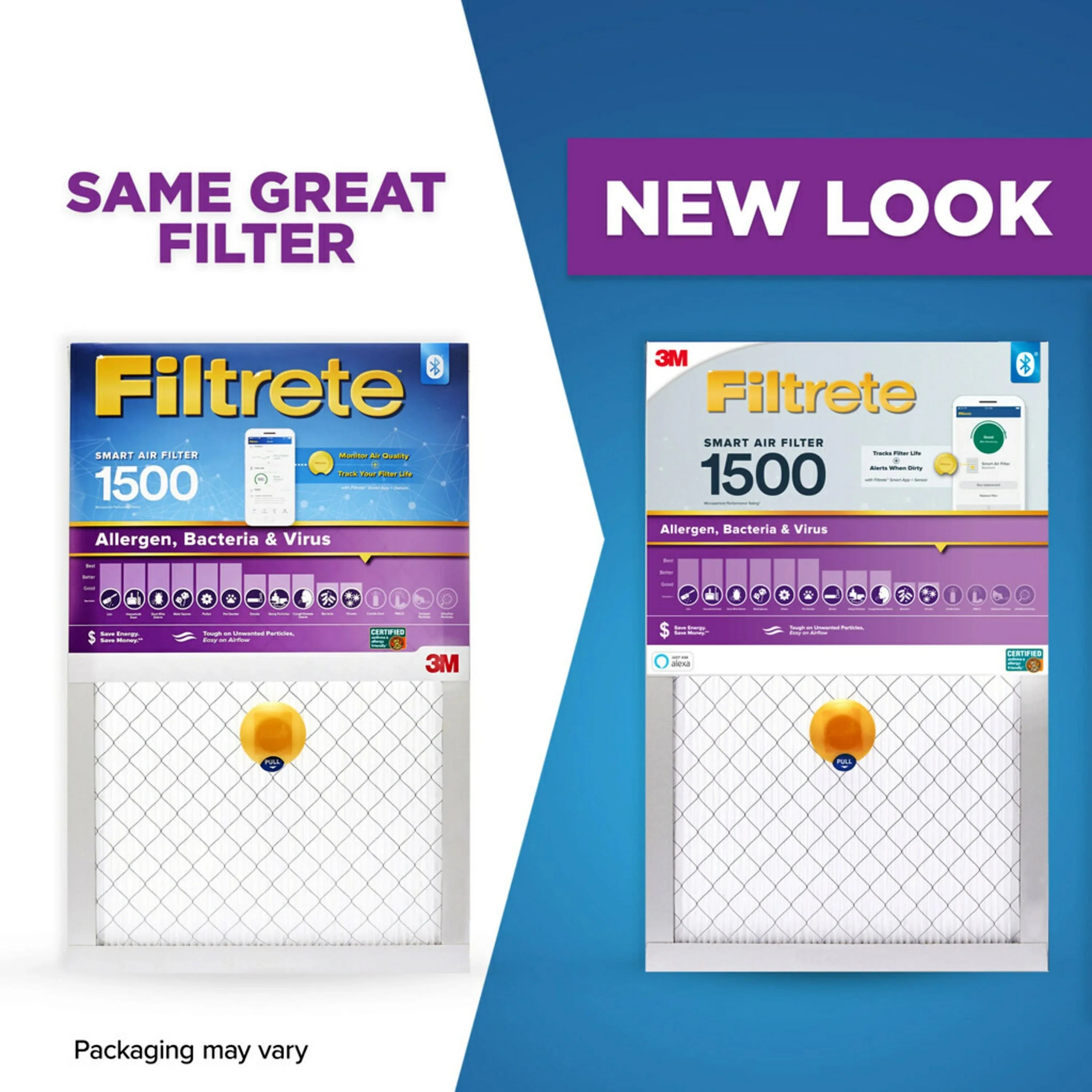 Filtrete 16x20x1 Smart Air Filter,  1500  12, Allergen, Bacteria Virus, 1 Filter