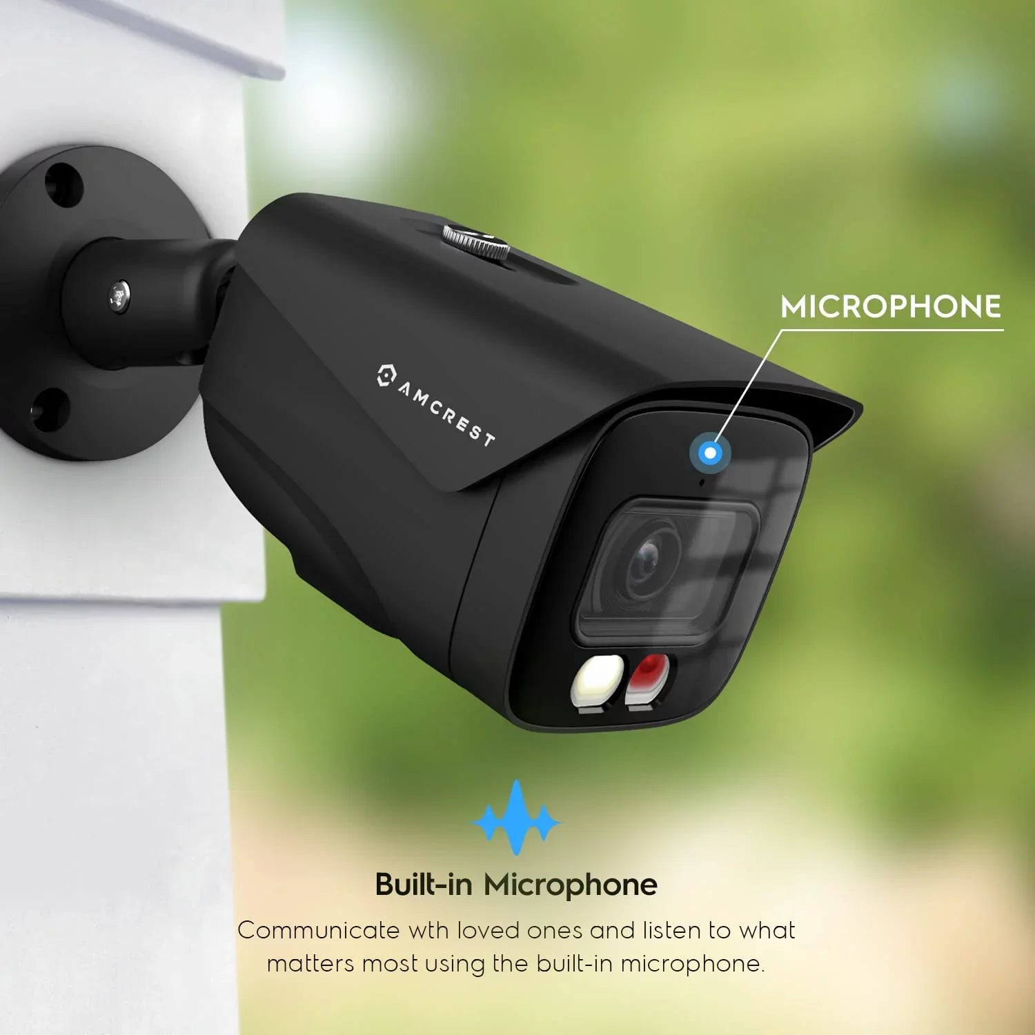 Amcrest 4K  PoE  Camera UltraHD 8MP Security Outdoor Camera,  129°, 49ft Color Nightvision, Human & Vehicle Detection, IP67 Weatherproof, 4K (3840x2160) @15fps, Black, IP8M-2796EB-
