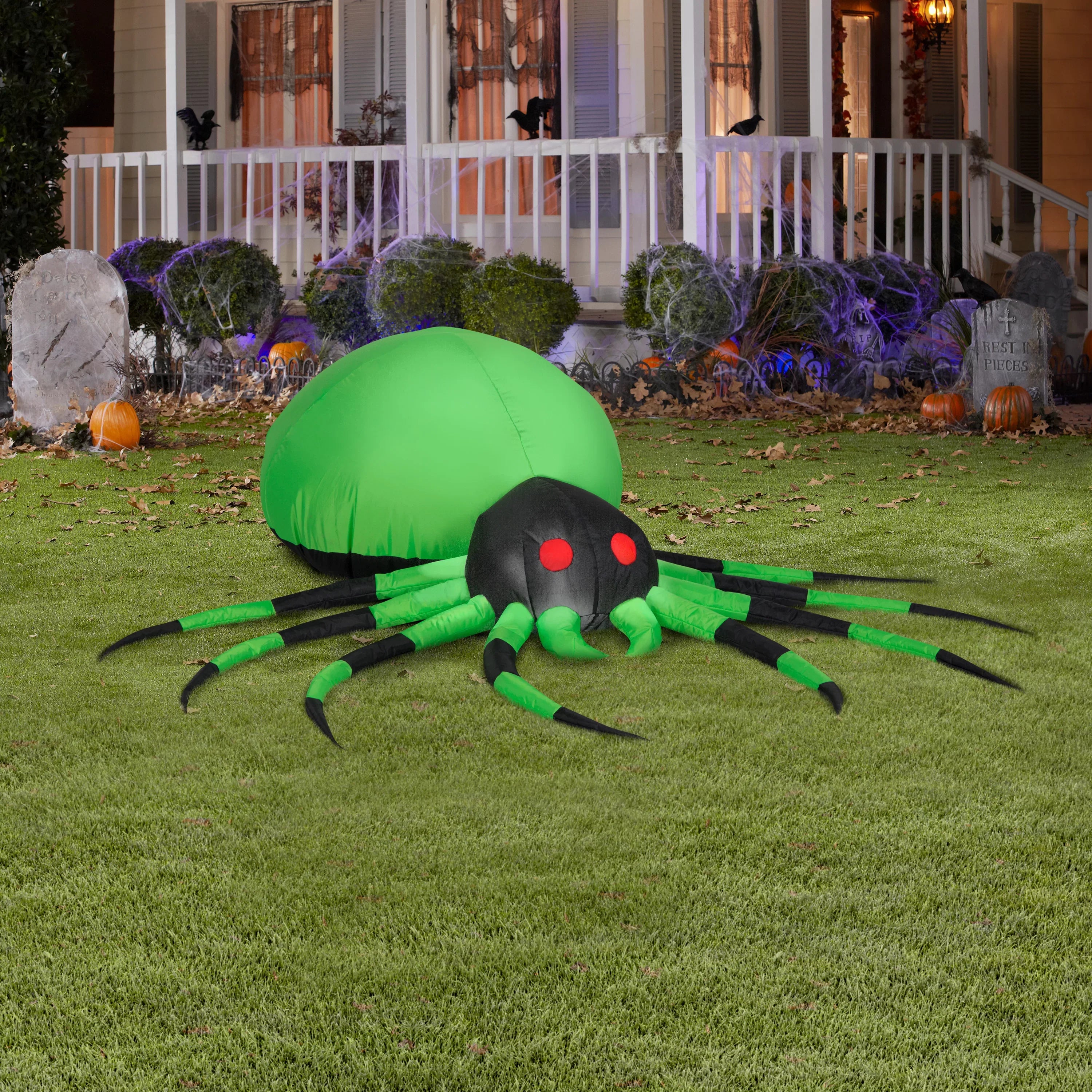 Airblown Inflatables 4FT Halloween Inflatable Green Spider
