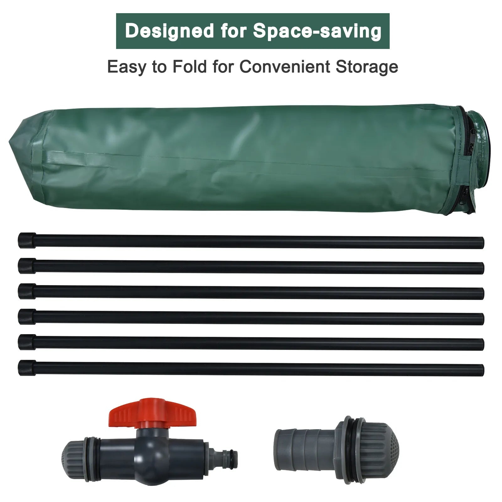 Rain Barrel Water Collector Collapsible Tank W/ Spigot Filter 53 Gallon