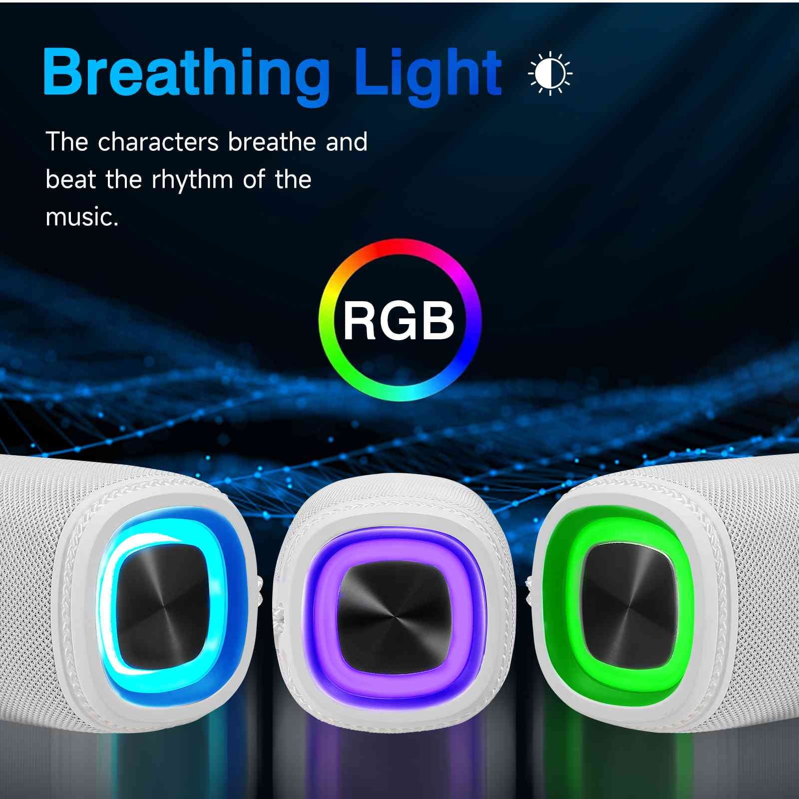 UrbanX X808 Bluetooth Speaker, IPX5 Waterproof Speakers 360°  Surround Sound with Punchy Bass, True Wireless Pairing, BT5.3, Portable Speaker for  C5 Max - White