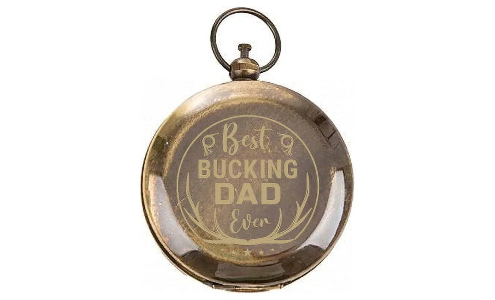 Best Bucking Dad Ever Laser Engraved Compass in Wooden Box