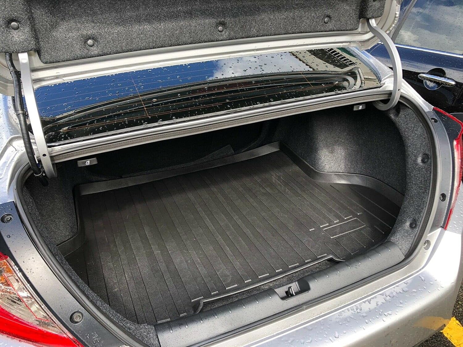 Cargo Liner – Trunk Mat for Honda Civic Sedan 2016-2021 – Weather-Resistant Trunk Mats for Cars with Raised Lip – Non-Slip Car Trunk Mat Rubber – Easy to Install – Laser Pre-Cut Design