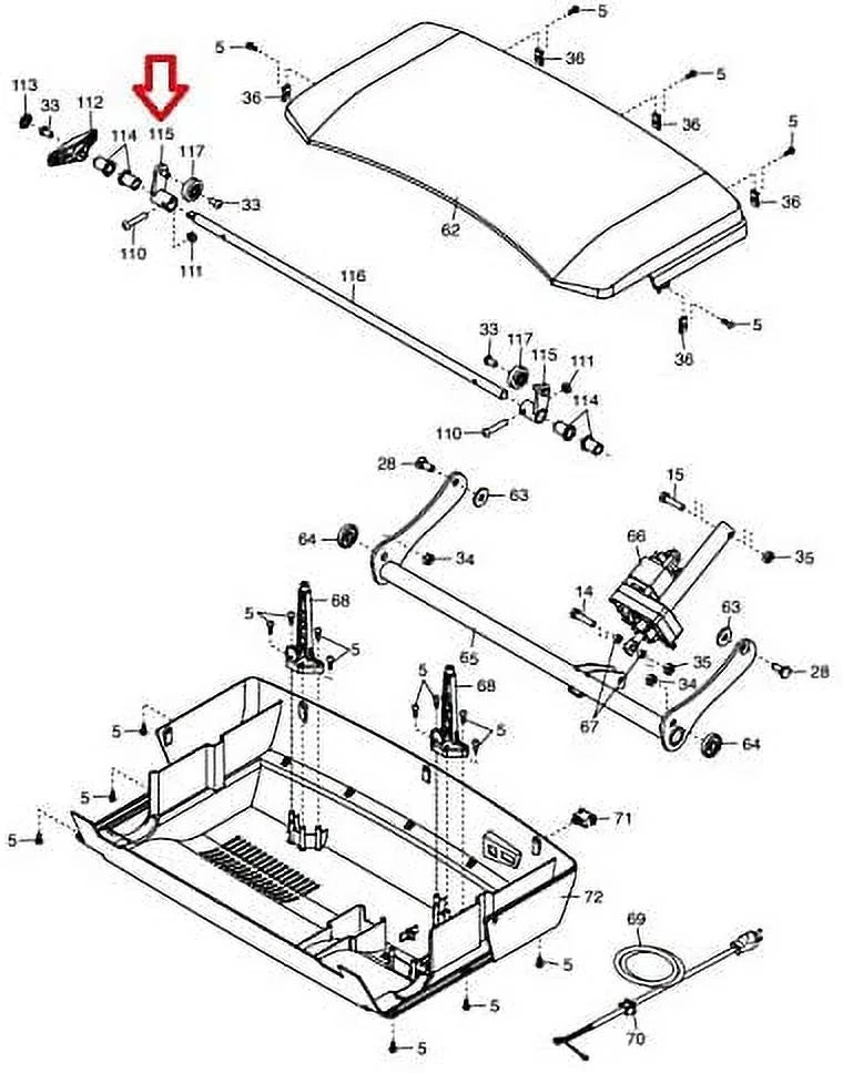 Icon Health & Fitness, Inc. Cushion Rod Bracket 359999 Works W NordicTrack Commercial 1750 2450 Treadmill