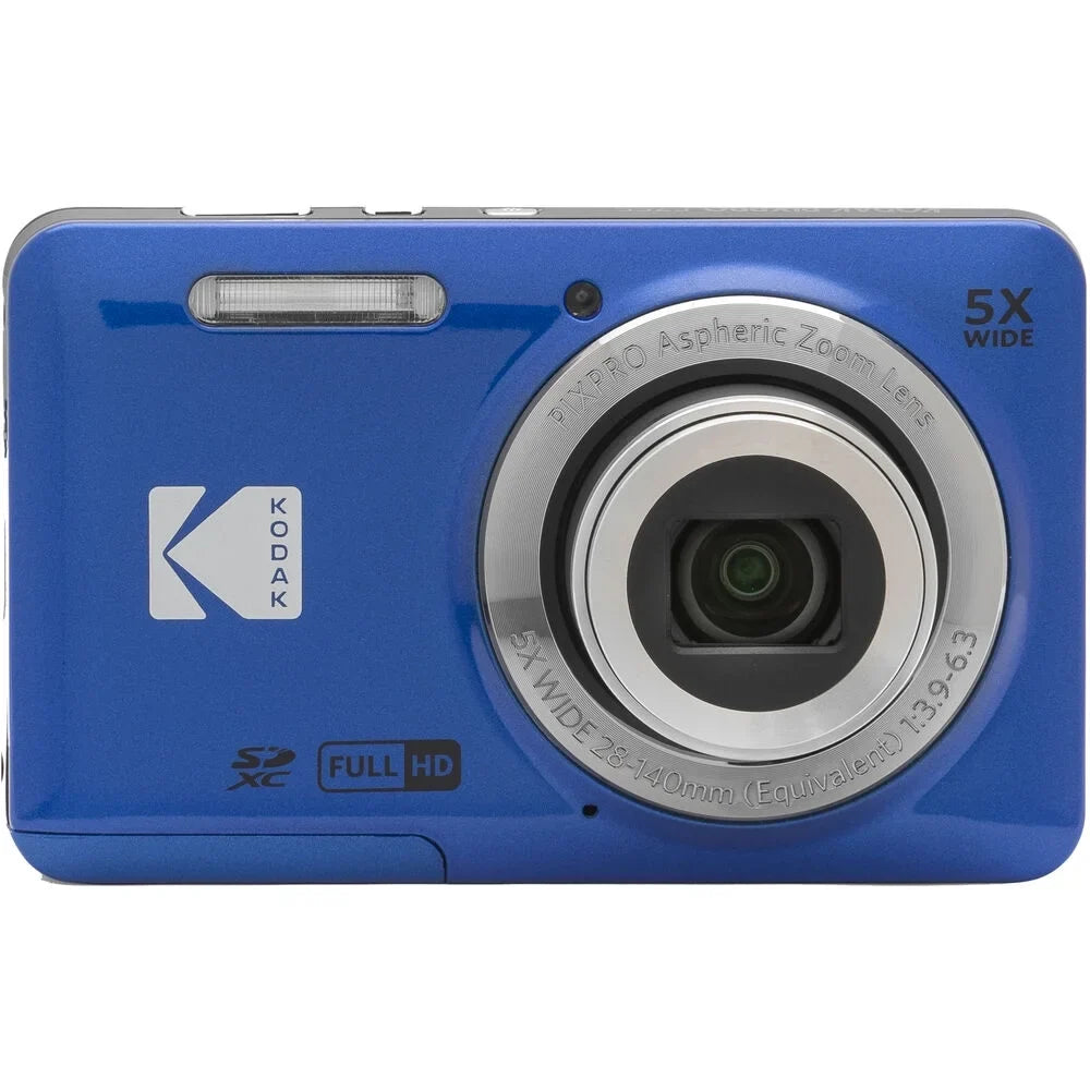 Kodak  FZ55 Digital Camera (Blue) + Extra Battery +Tripod + 1 Yr Warranty -64GB Kit