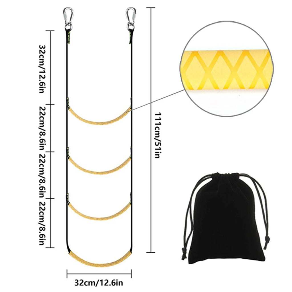 Boat Rope Ladder Boarding Ladder 400lbs Strength Portable Inflatable Boat Ladder Fishing Rope Ladder for Sailboat Jet Skis Inflatable Boat 4 Steps