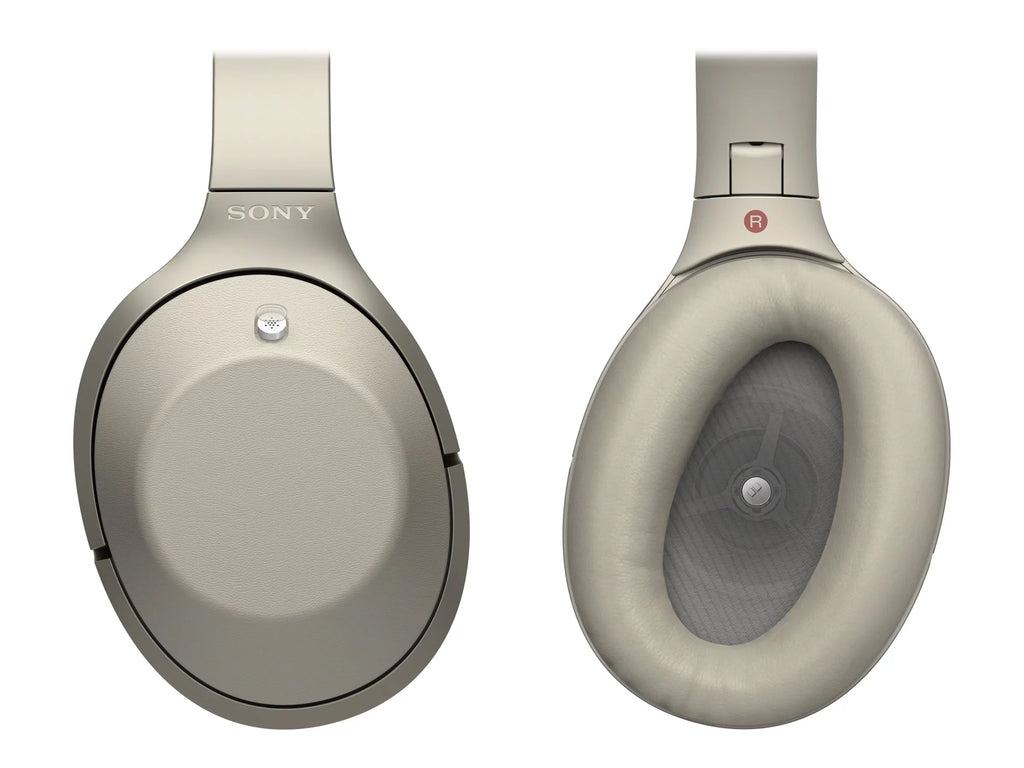 Sony -1000X - Headphones with mic - full size - Bluetooth - wireless -  - active noise canceling - beige