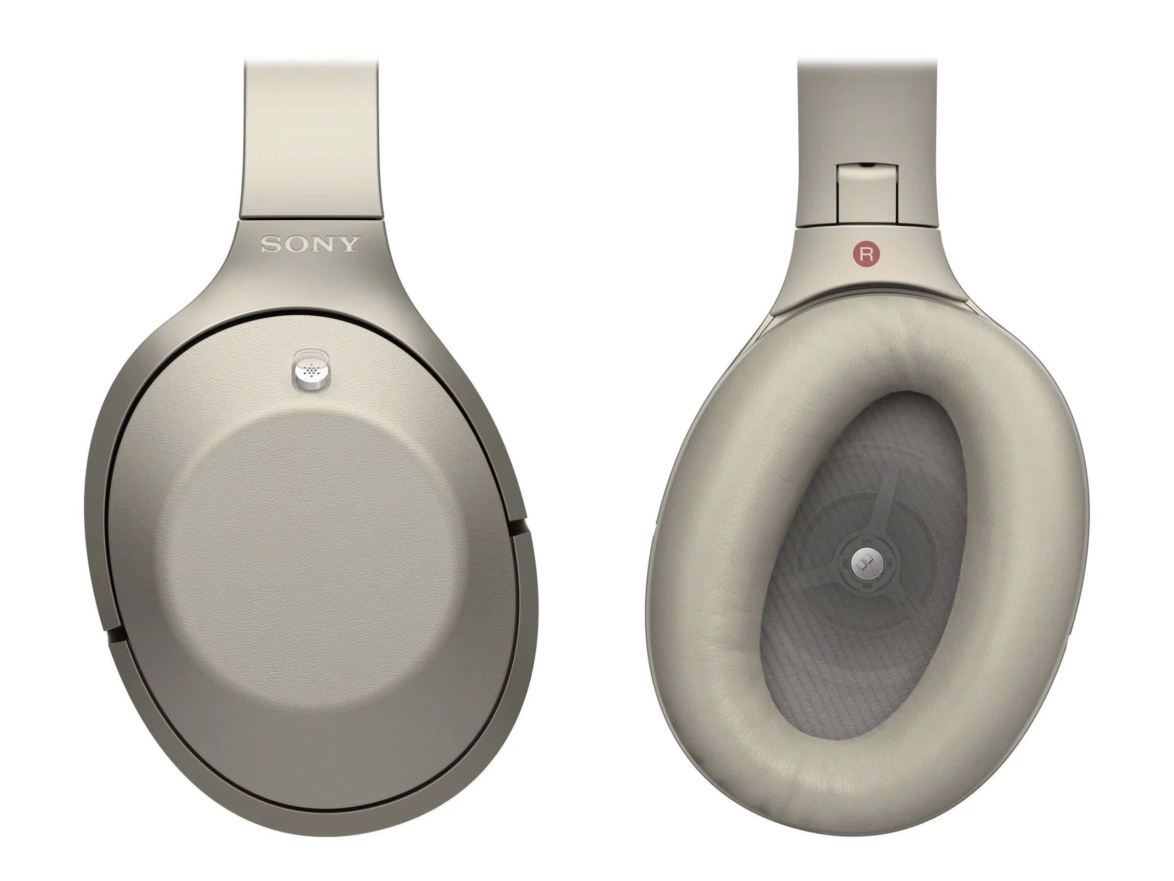 Sony -1000X - Headphones with mic - full size - Bluetooth - wireless -  - active noise canceling - beige