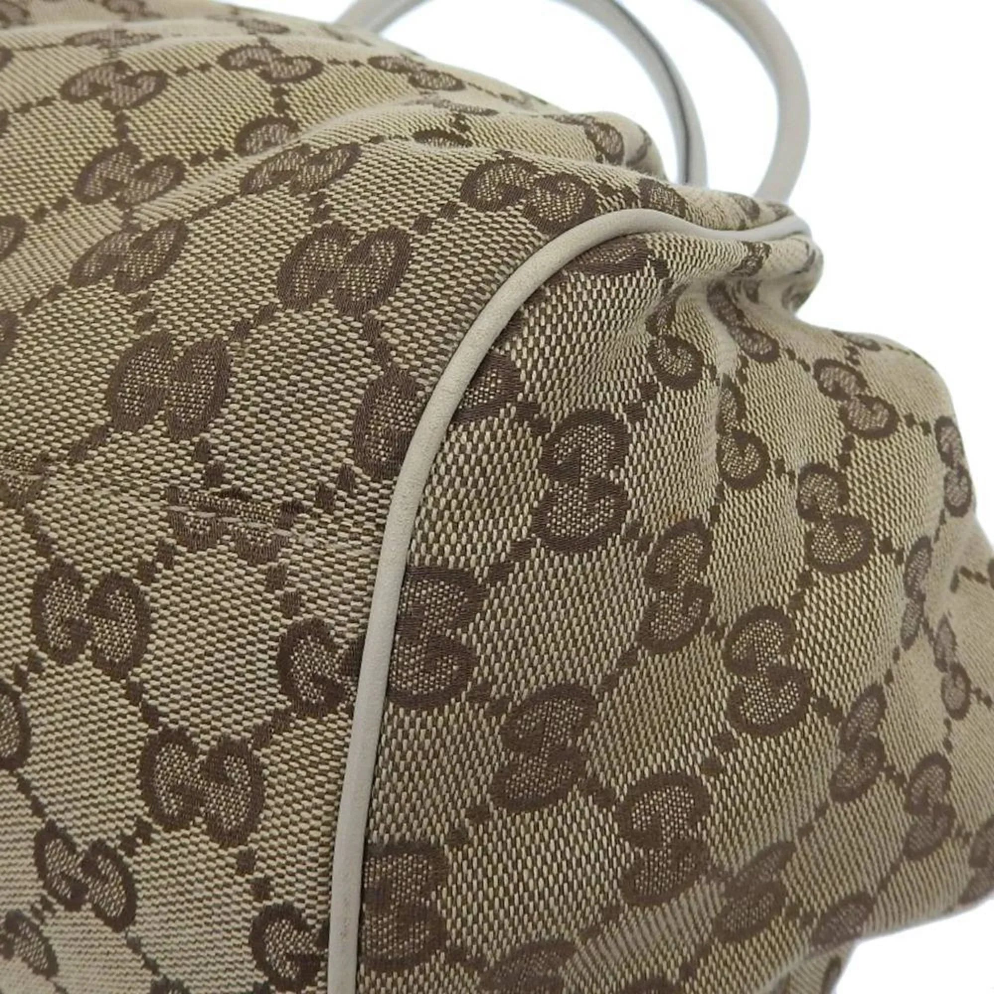 Pre-Owned Gucci  handbag tote bag  canvas leather beige 223974 506631 (Good)