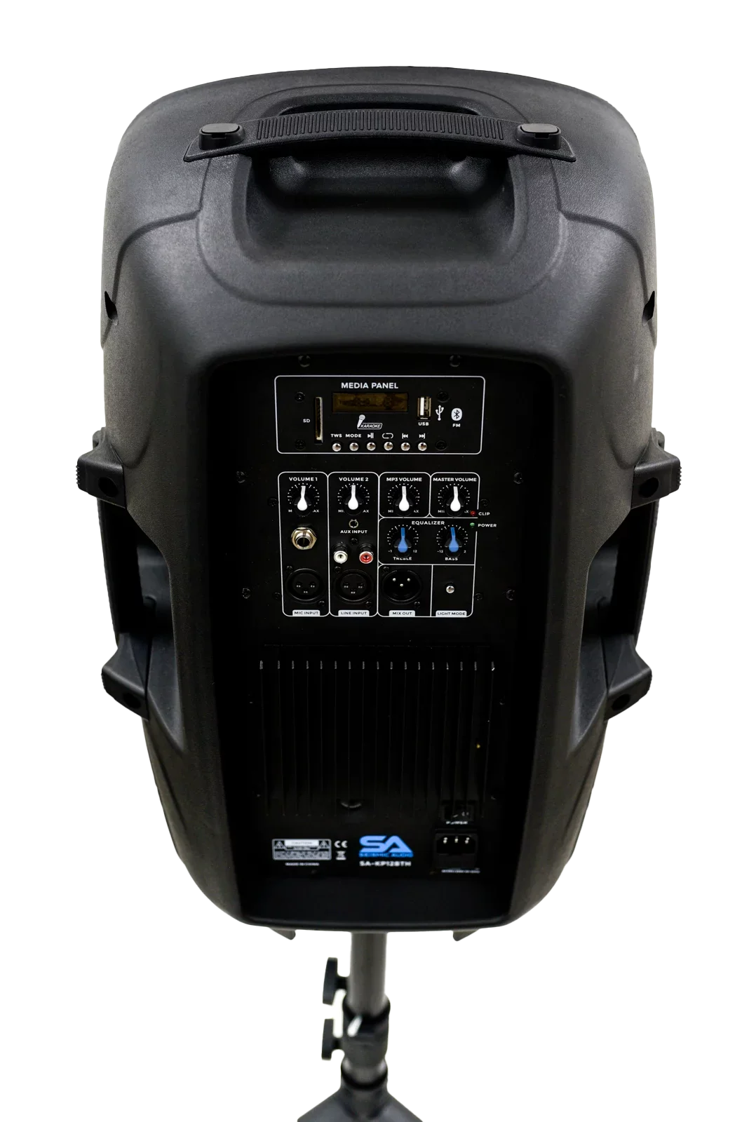 Seismic Audio -KP15BTH Active 15 Inch  Home Karaoke Bluetooth Party Speaker  System with Stand,  Lights, Microphone, Cable and Remote