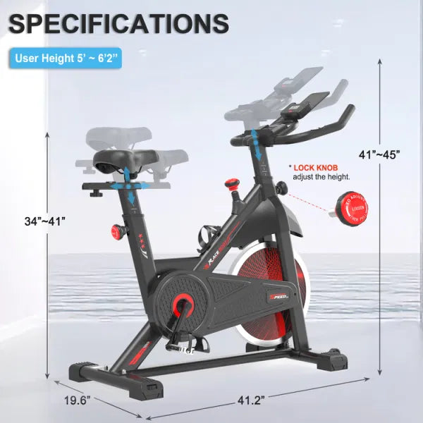 Cycling Exercise Bike Stationary, Home Gym Workout Fitness Bike with Comfortable