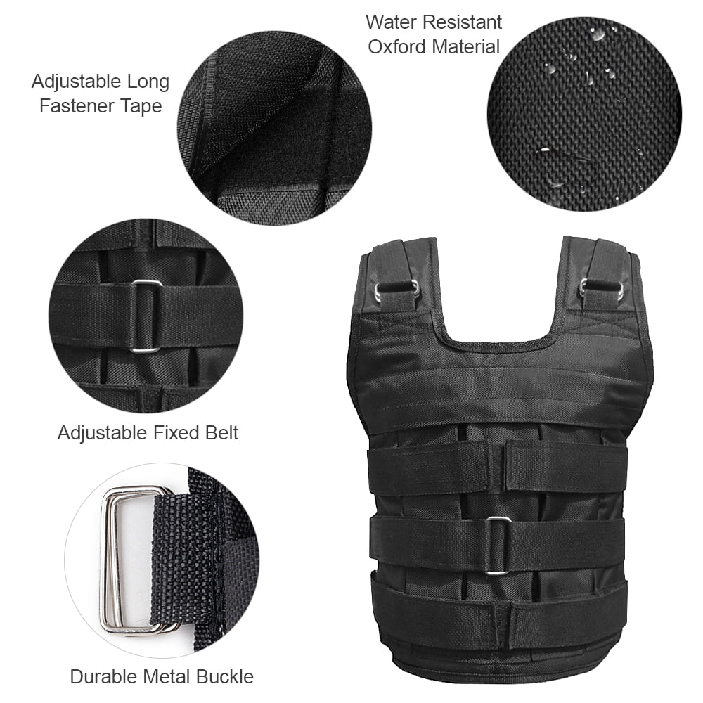Tomfoto Max Loading 50kg Adjustable Weighted Vest Weight Jacket Oxford Exercise Weight Loading Cloth Strength Training (Empty)