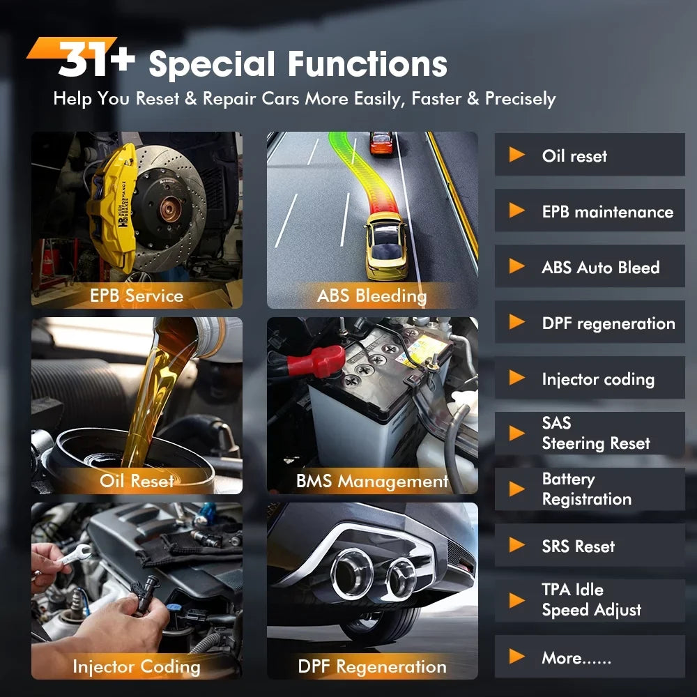 Foxwell NT809BT Advanced Bluetooth Car Scanner Bi-directional Control Active Test Automotive Scanner 30 Maintenance Services OBD2 Scanner Auto Analyzer Code Reader Automotive Diagnostic Scan Tool