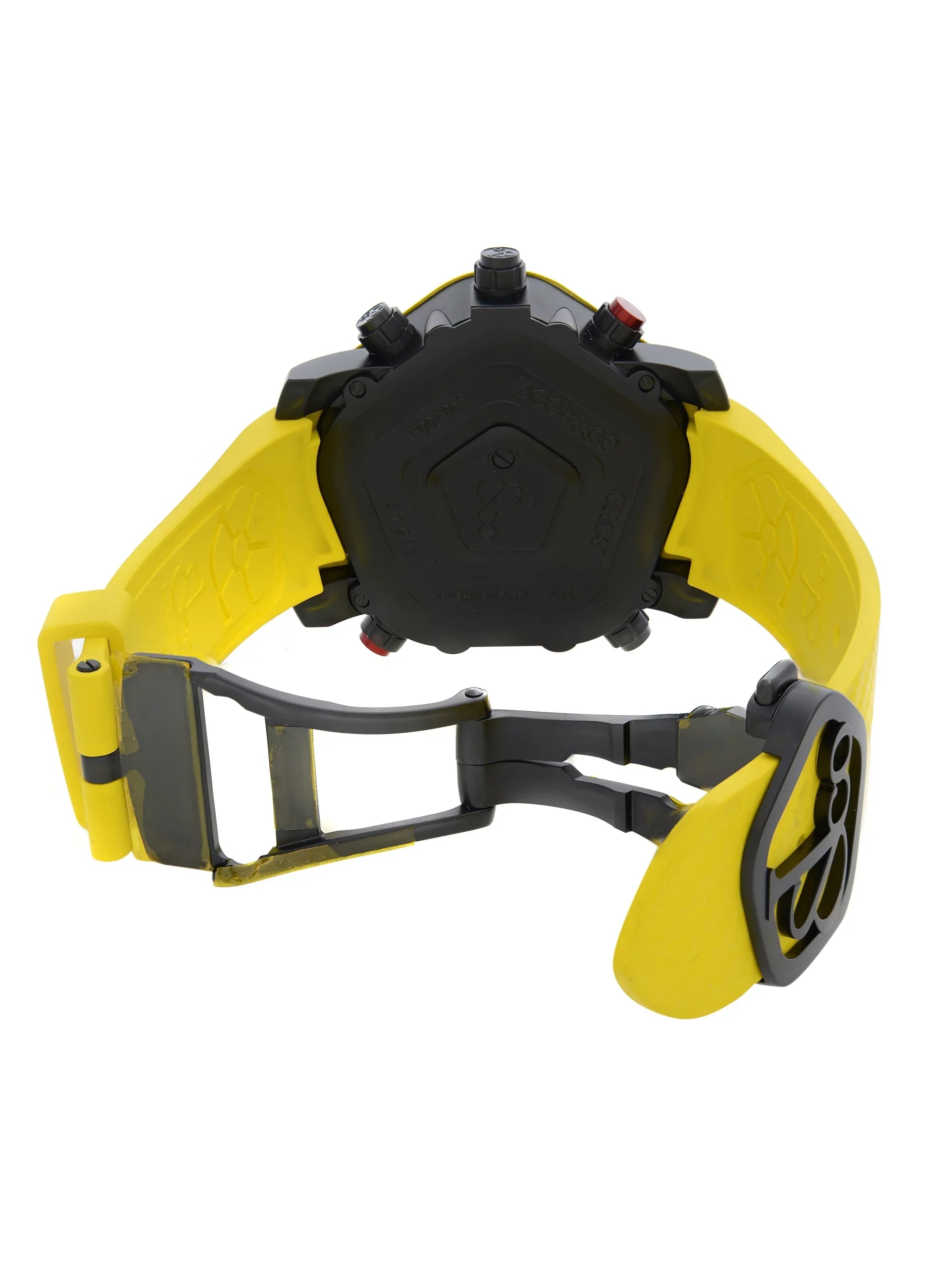 Jacob & Co. Ghost Steel Carbon Bezel Yellow Quartz Watch GH100.11...ANH4D