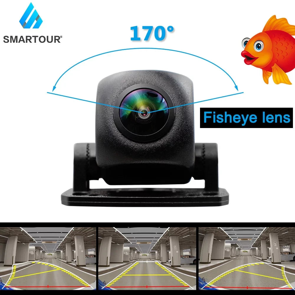 Smartour  1080P Fisheye Lens Car Reverse Backup Rear View Camera Dynamic Trajectory Parking Line Vehicle Parking Track Camera