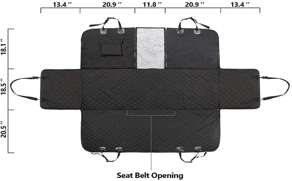Dog Car Seat Covers with Mesh Window, Waterproof Dog Cover Back Seat, Scratchproof Dog Car Hammock Dogs Protection Cover for Cars SUVs & Trucks