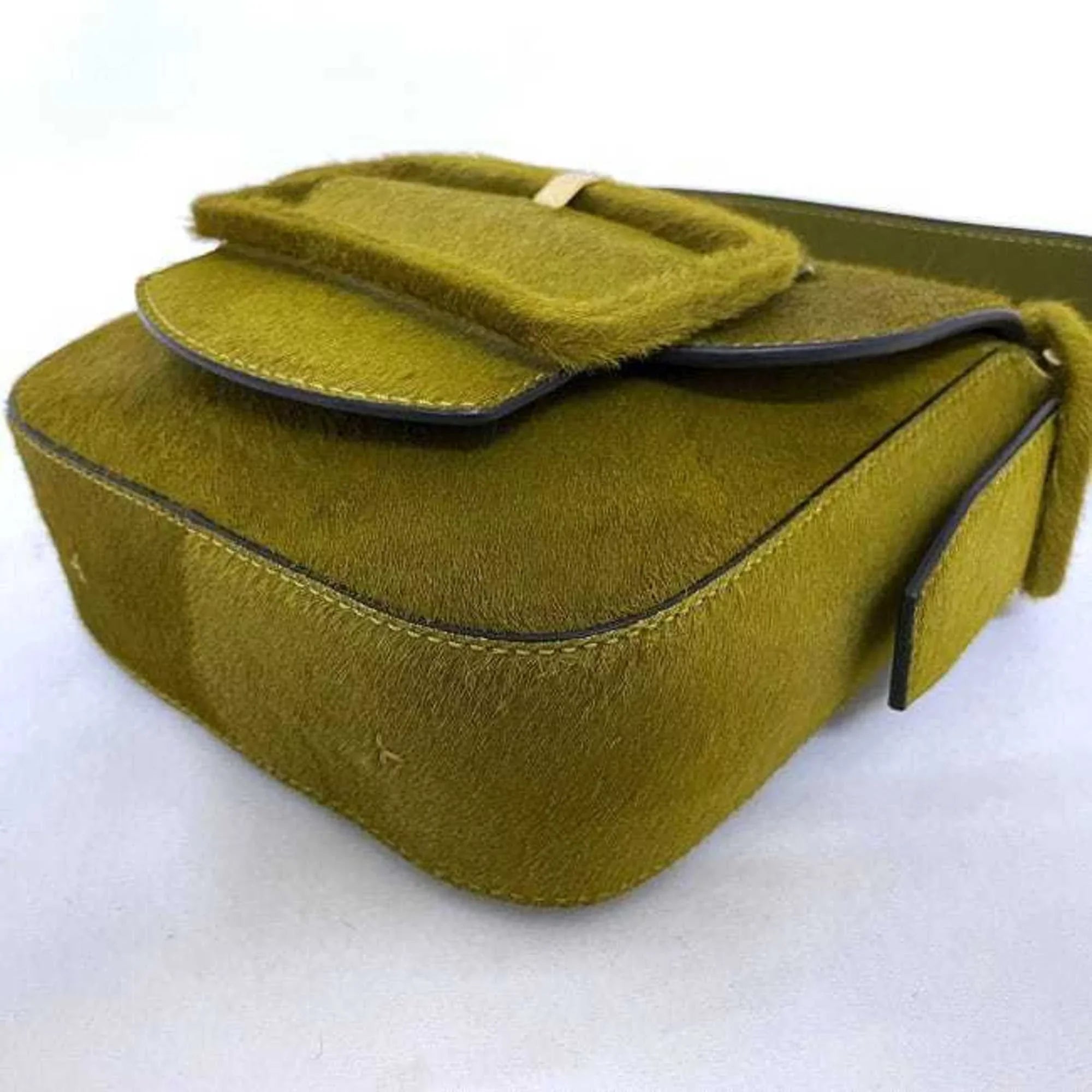 Pre-Owned Tory Burch Bag Green Half Moon Harako Leather   Flap Belt Women's (Good)