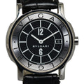 Pre-Owned  Solotempo Leather (non-original) Watch ST35S Quartz Black Dial Stainless Steel Women's (Good)