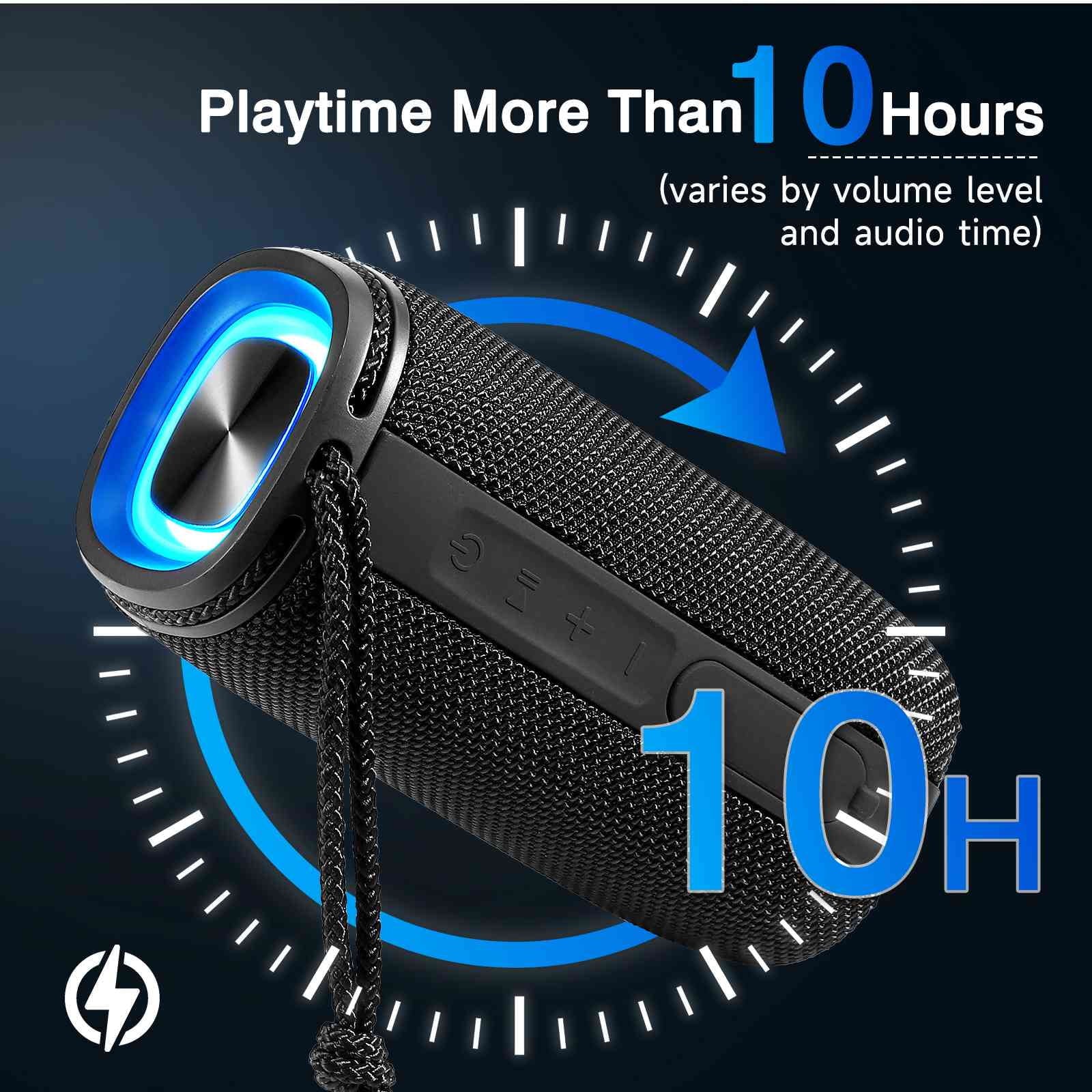 UrbanX X808 Bluetooth Speaker, IPX5 Waterproof Speakers 360°  Surround Sound with Punchy Bass, True Wireless Pairing, BT5.3, Portable Speaker for Nokia 3.1 - Black