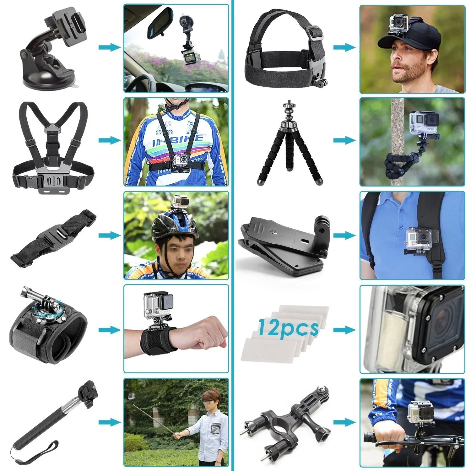 Restored GoPro HERO8 Black Digital Action Camera - Waterproof, Touch Screen, 4K  Video, 12MP Photos, Live Streaming, Stabilization - with 50 Piece Accessory Kit - All You Need Bundle (Refurbished)