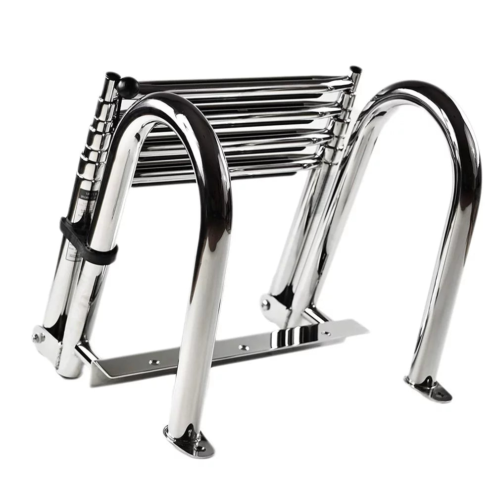 Marine City Stainless Steel Telescoping Transom 4 Step Ladder