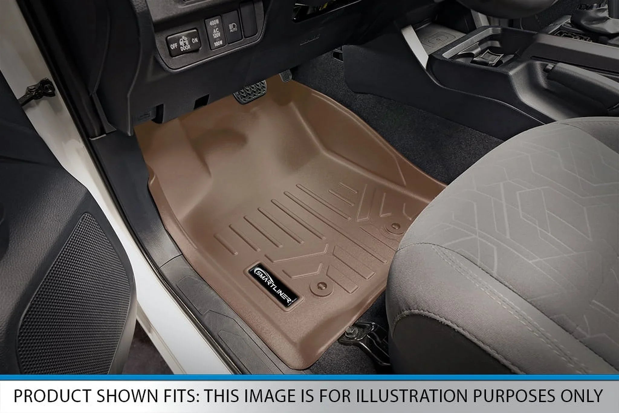 Smartliner Front 1st Row Floor Liner Mat Tan for 2008-2020 Dodge Grand Caravan