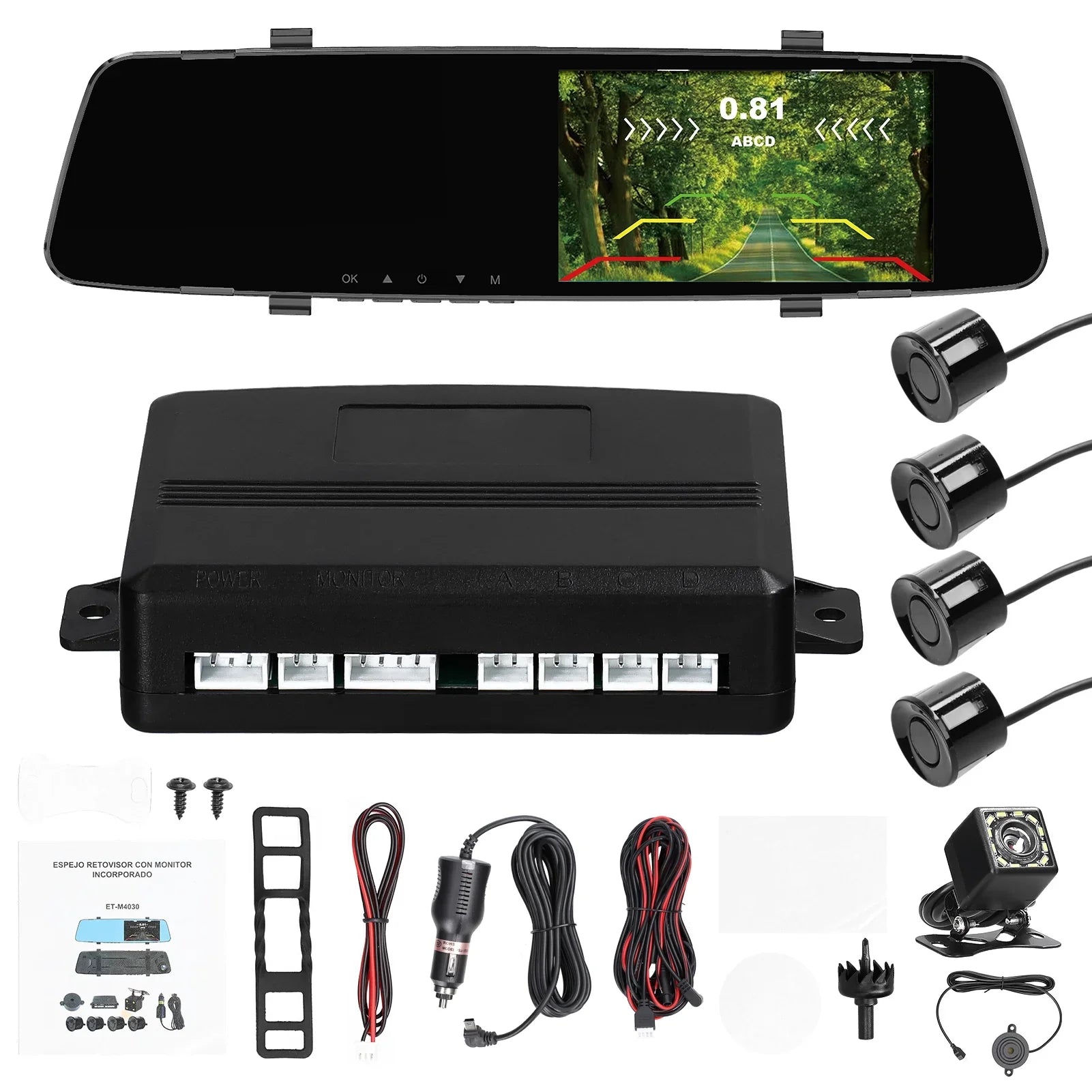 Apexeon Dash Camera,Reco Support Camera 4.3 Inch Screen Reverse Radars Rear Dual Dash Camera 1080P  Dash Cam Rear Nebublu
