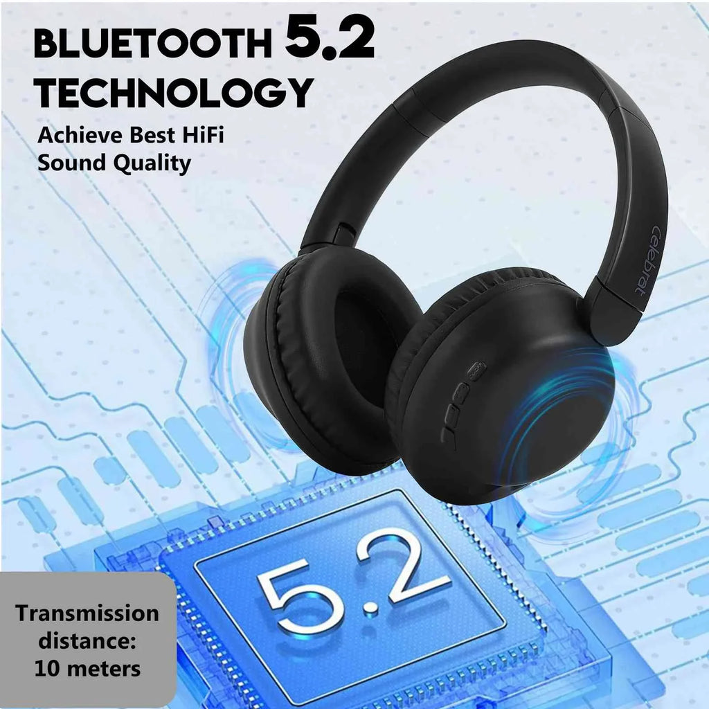 UrbanX UX35 Wireless Bluetooth Stereo Earphones with High Resolution Audio, Deep Bass, Superior Comfort Over The Ear Headphones with Mic for  Desire 12+ Phone Call Support