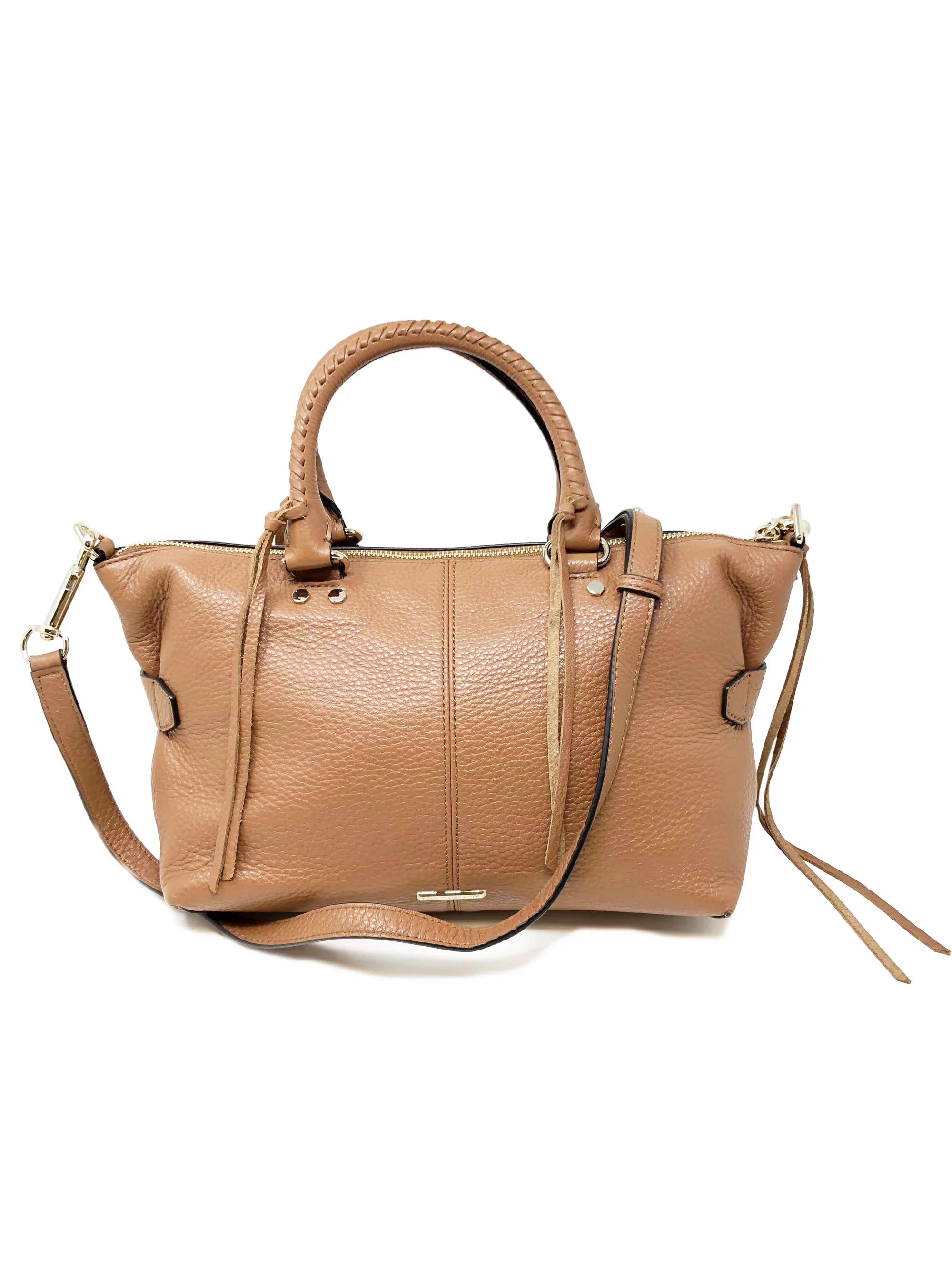 Rebecca Minkoff Moto Almond Brown Leather Satchel Ladies Tote Purse HF16LMOS26
