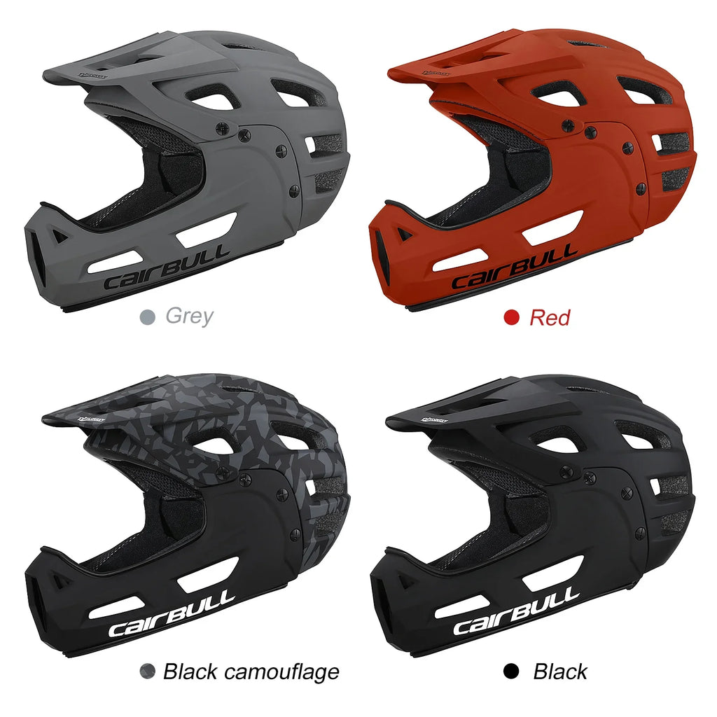 Full Face Bike Helmet Adult Cycling Helmet with Detachable Chin Guard and Visor for Mountain Biking