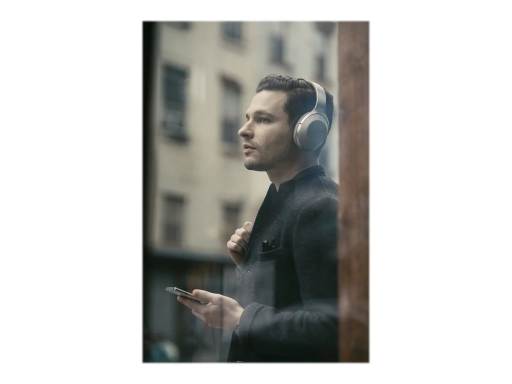 Sony -1000X - Headphones with mic - full size - Bluetooth - wireless -  - active noise canceling - beige